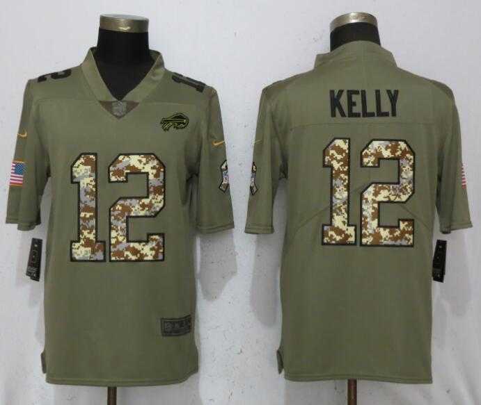 Nike Bills 12 Jim Kelly Olive Camo Salute To Service Limited Jersey,We sell and wholesale Nike Bills 12 Jim Kelly Olive Camo Salute To Service Limited Jersey on line form chian!